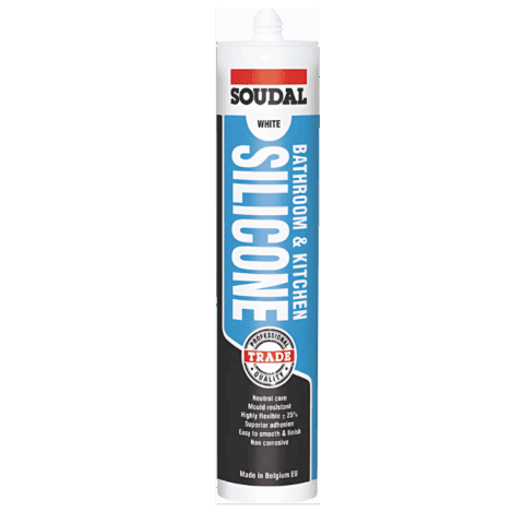 Soudal Bathroom & Kitchen Silicone Sealant 12x300ml Cartridge