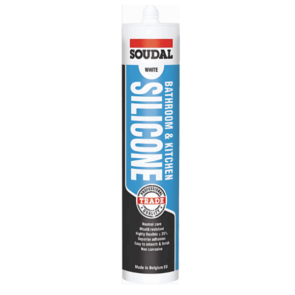 Soudal Bathroom & Kitchen Silicone Sealant 12x300ml Cartridge