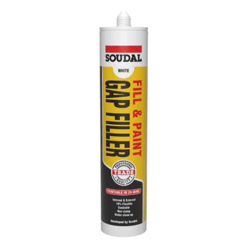 Soudal Fill & Paint Gap Filler 12x300ml Cartridge White