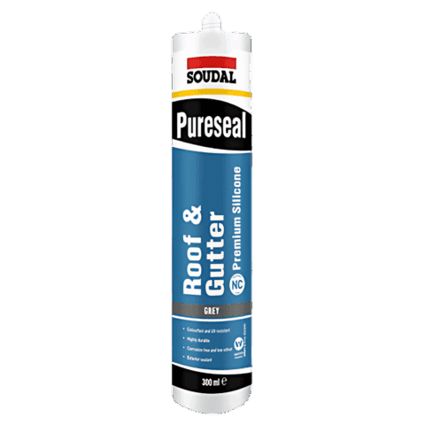 Soudal Pureseal Roof & Gutter Silicone Sealant 20x300ml Cartridge