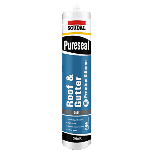 Soudal Pureseal Roof & Gutter Silicone Sealant 20x300ml Cartridge