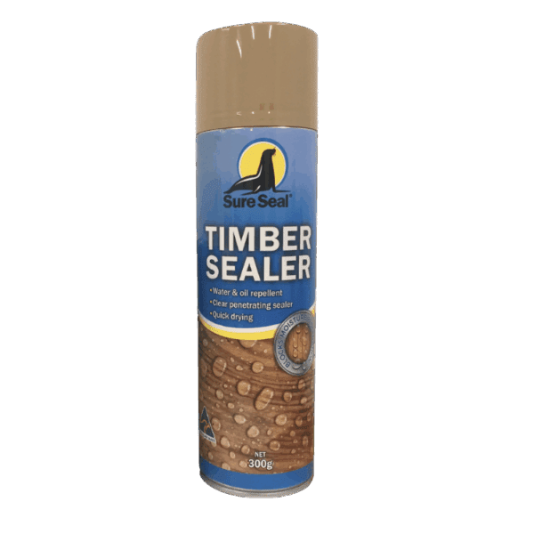 Timber sealer spray for outdoor decks and furniture – Sure Seal Timber Sealer 300gm aerosol