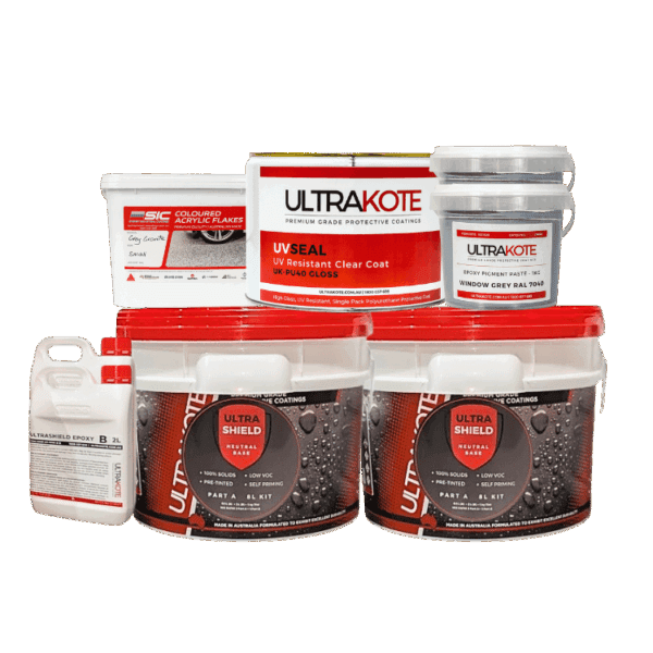 Ultrakote Partial Flake Epoxy flooring package 40sqm Epoxy warehouse